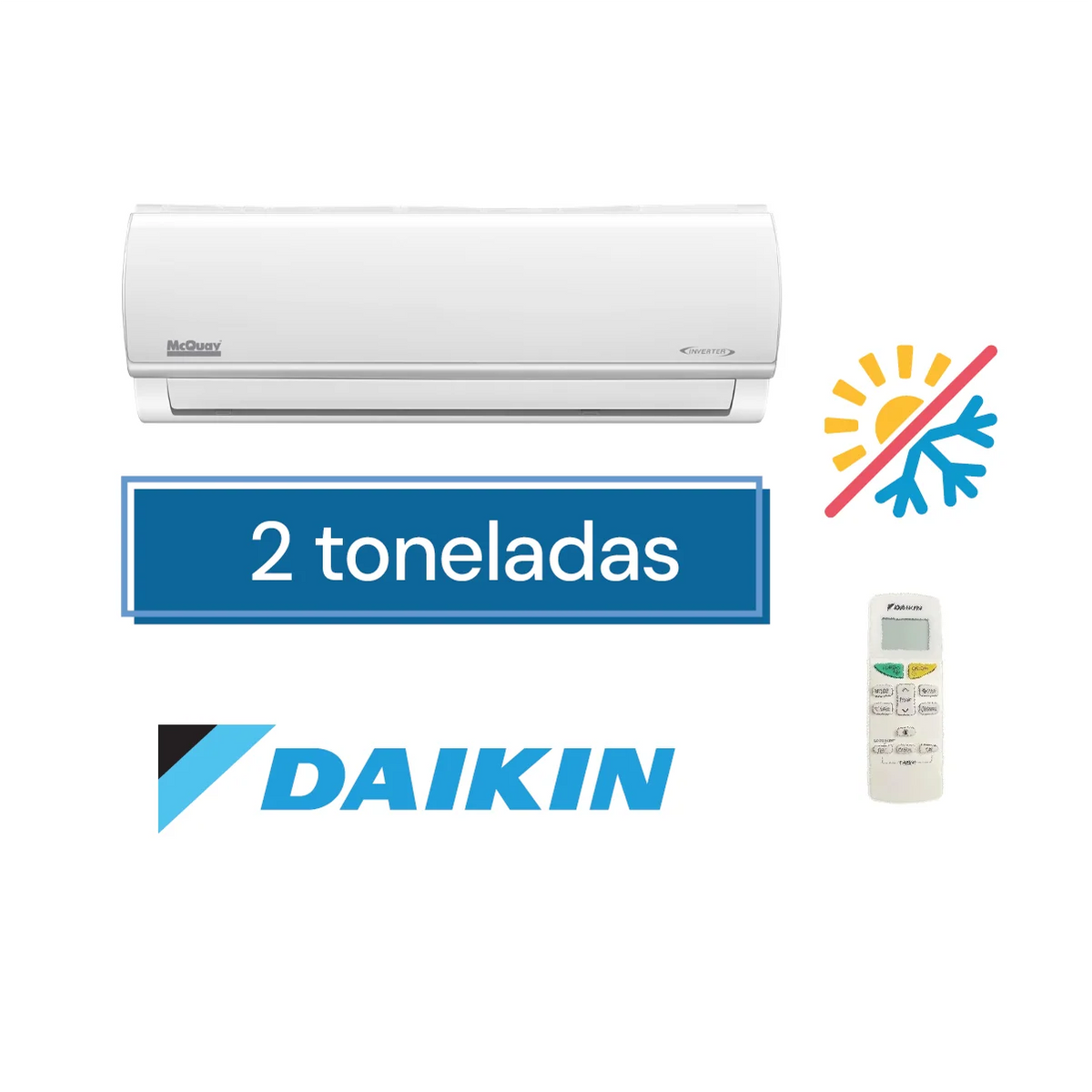 Minisplit Daikin FTXS24ZT216A de 2 toneladas muro alto frío calor
