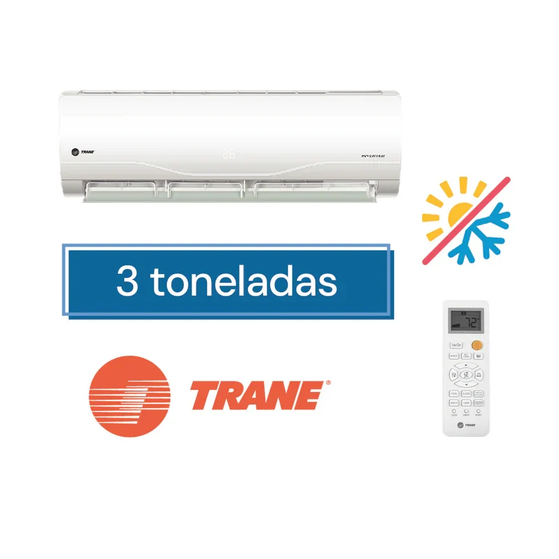 Minisplit Trane 3MXW1636A1000AA 3TXK1636A1L00AA 3 toneladas frío calor muro alto