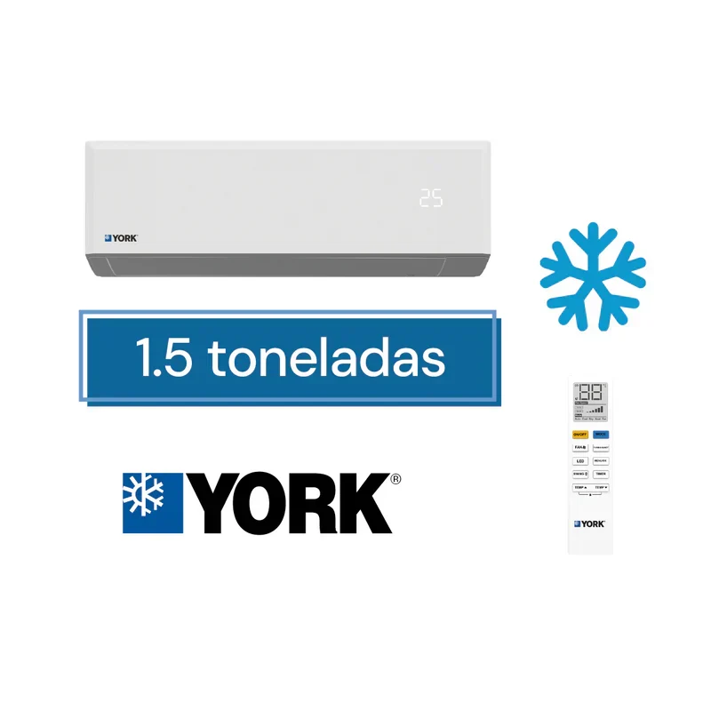 Minisplit York YHFF18ZHMDHUORX de 1.5 toneladas solo frío muro alto