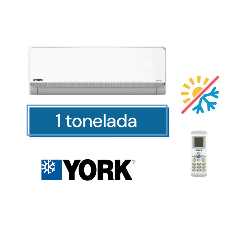 Minisplit York YHKF12ZX6AXKORX de 1 tonelada frío calor muro alto