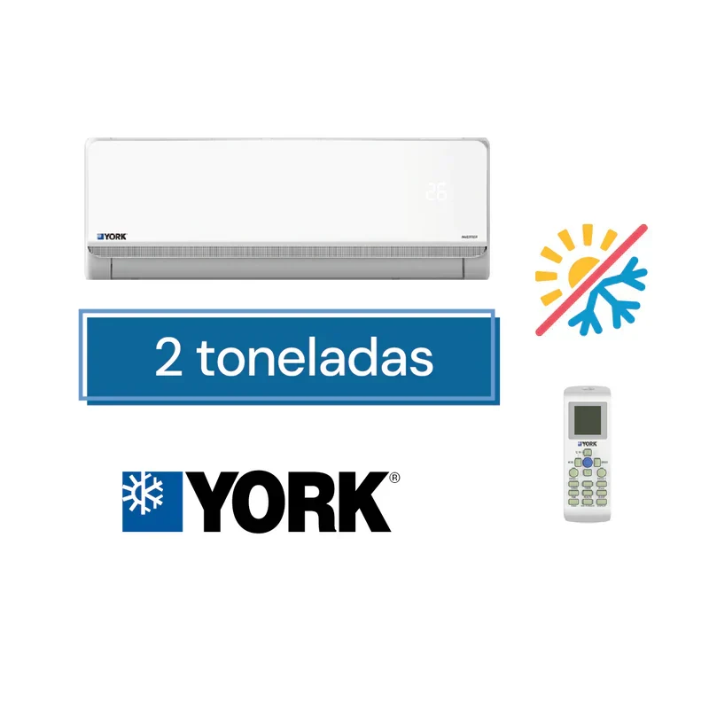 Minisplit York YHKF24ZJ6AXKORX de 2 toneladas frío calor muro alto